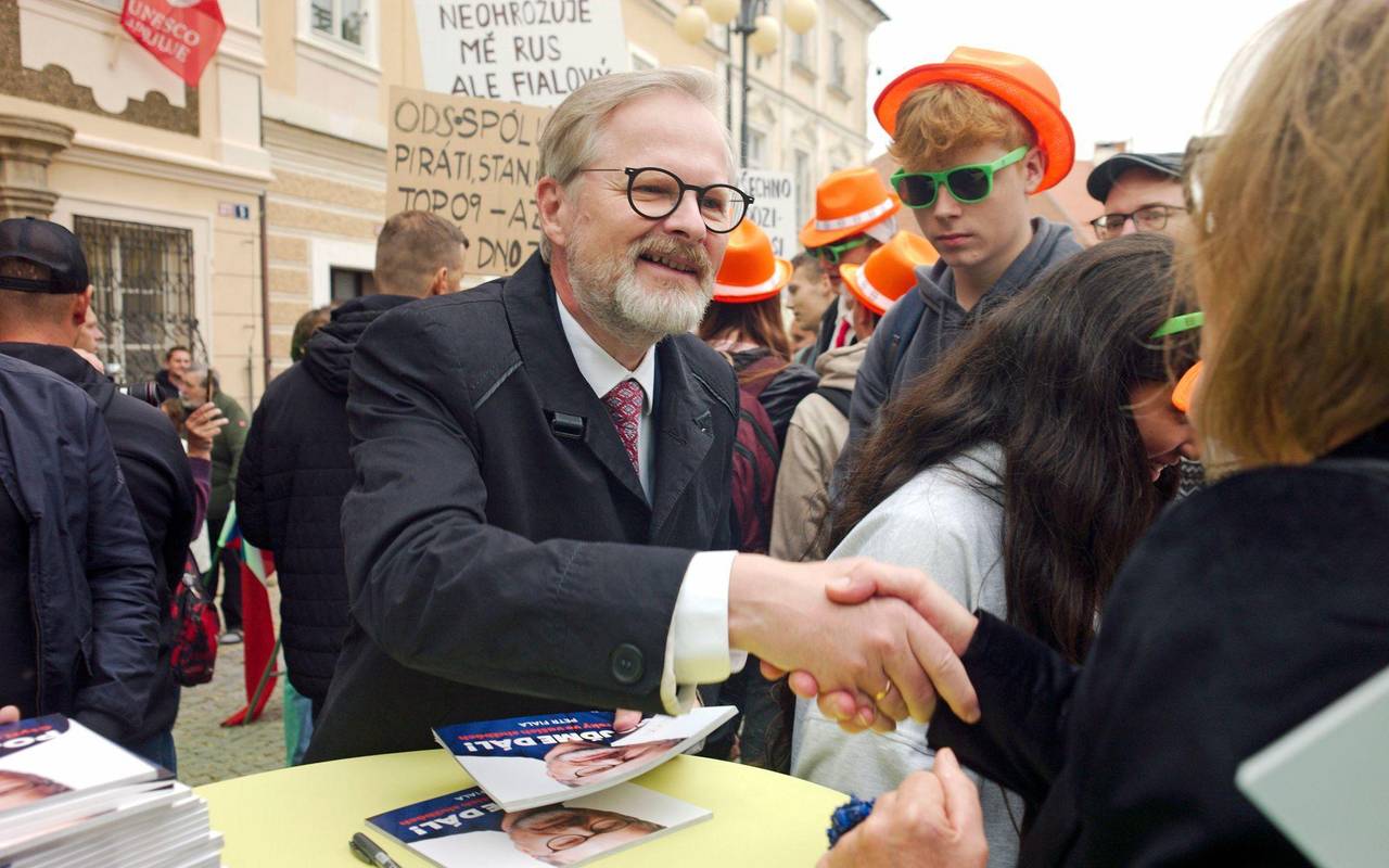 Petr Fiala im Wahlkampf
