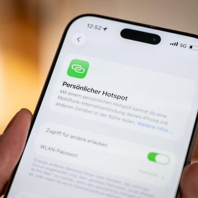 Tethering mit persönlichem Hotspot auf einem iPhone