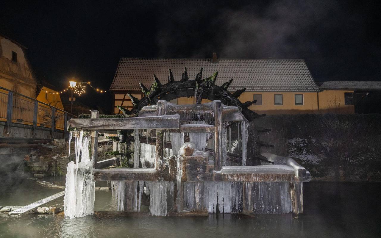 Frostige Nacht in Ebermannstadt