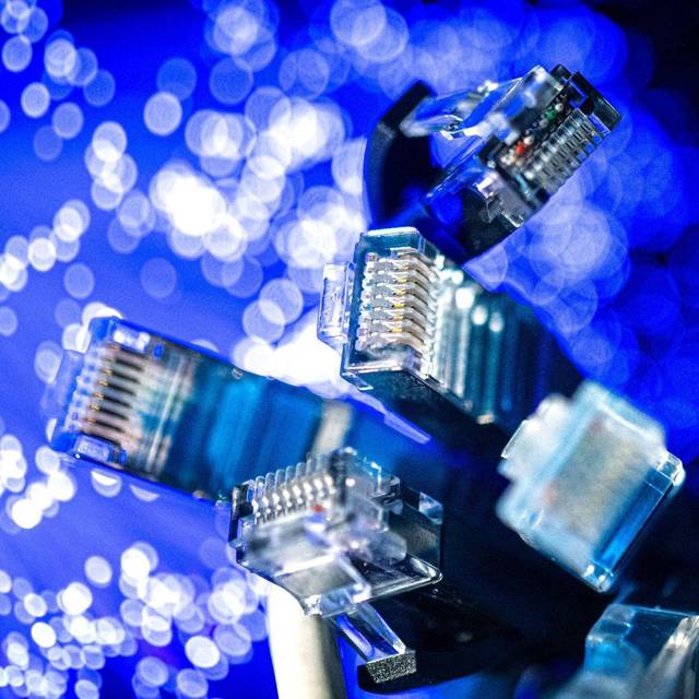 Netzwerkkabel (LAN-Kabel) liegen auf einem Tisch