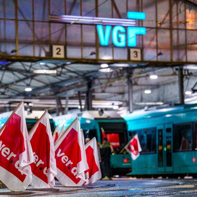 Warnstreik im ÖPNV in Hessen