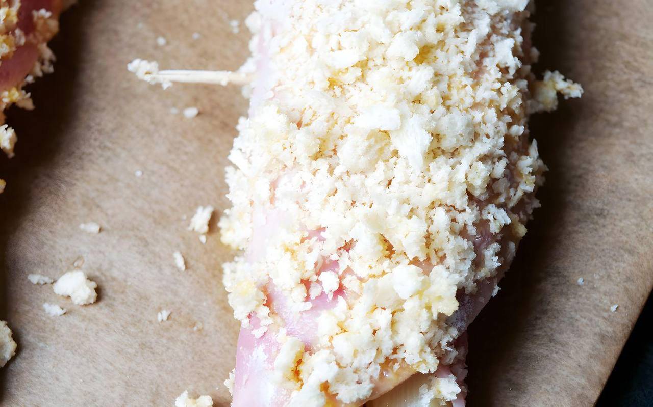 Zubereitung eines Spargel-Cordon-Bleu