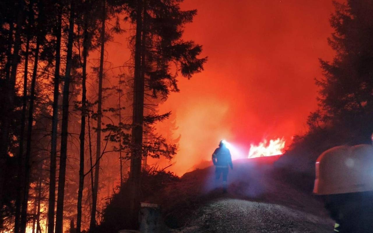Waldbrand im Kärntner Lesachtal