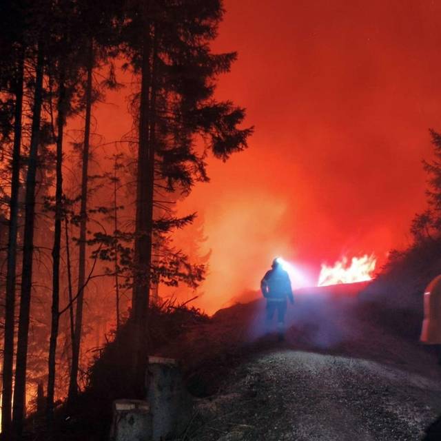 Waldbrand im Kärntner Lesachtal