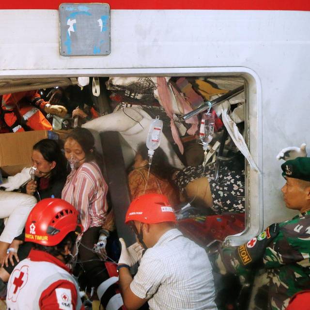 Zugunglück in Indonesien