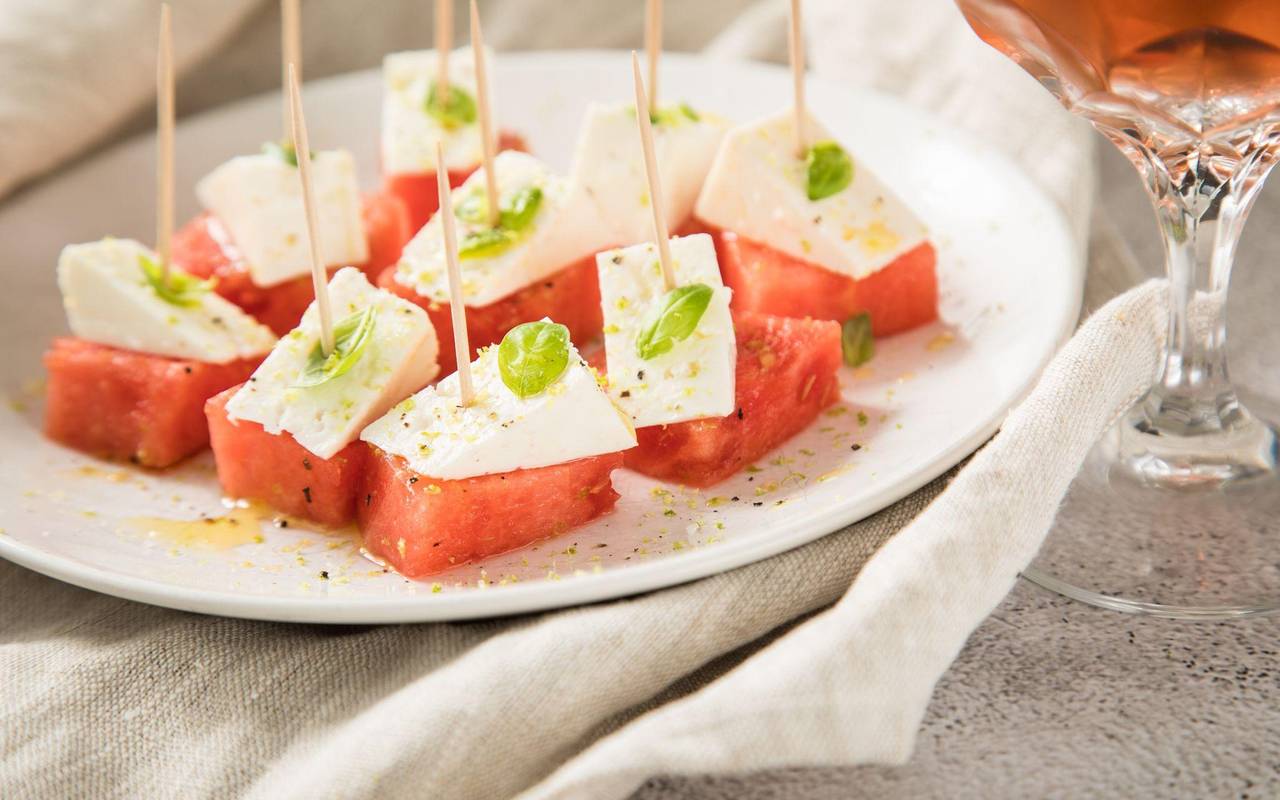 Wassermelonen-Feta-Spiesschen