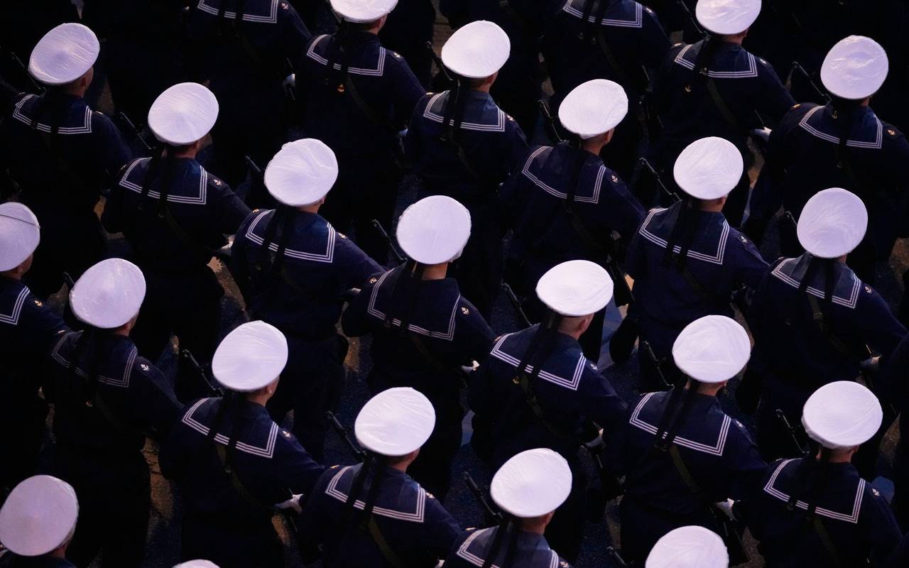 Probe der Parade zum Tag des Sieges