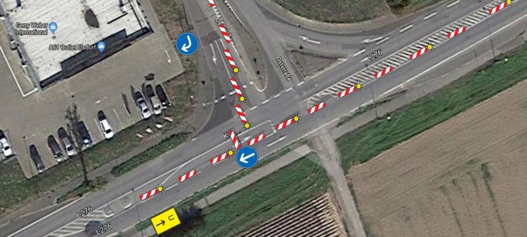 Kreuzung am Outlet in Elsdorf Mitte August gesperrt
