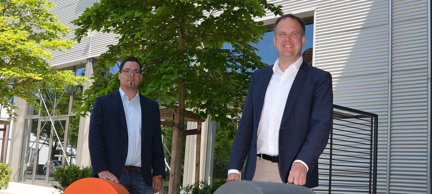 (Bürgermeister Dirk Breuer und Wirtschaftsförderer Marco Dederichs (v.r.) )