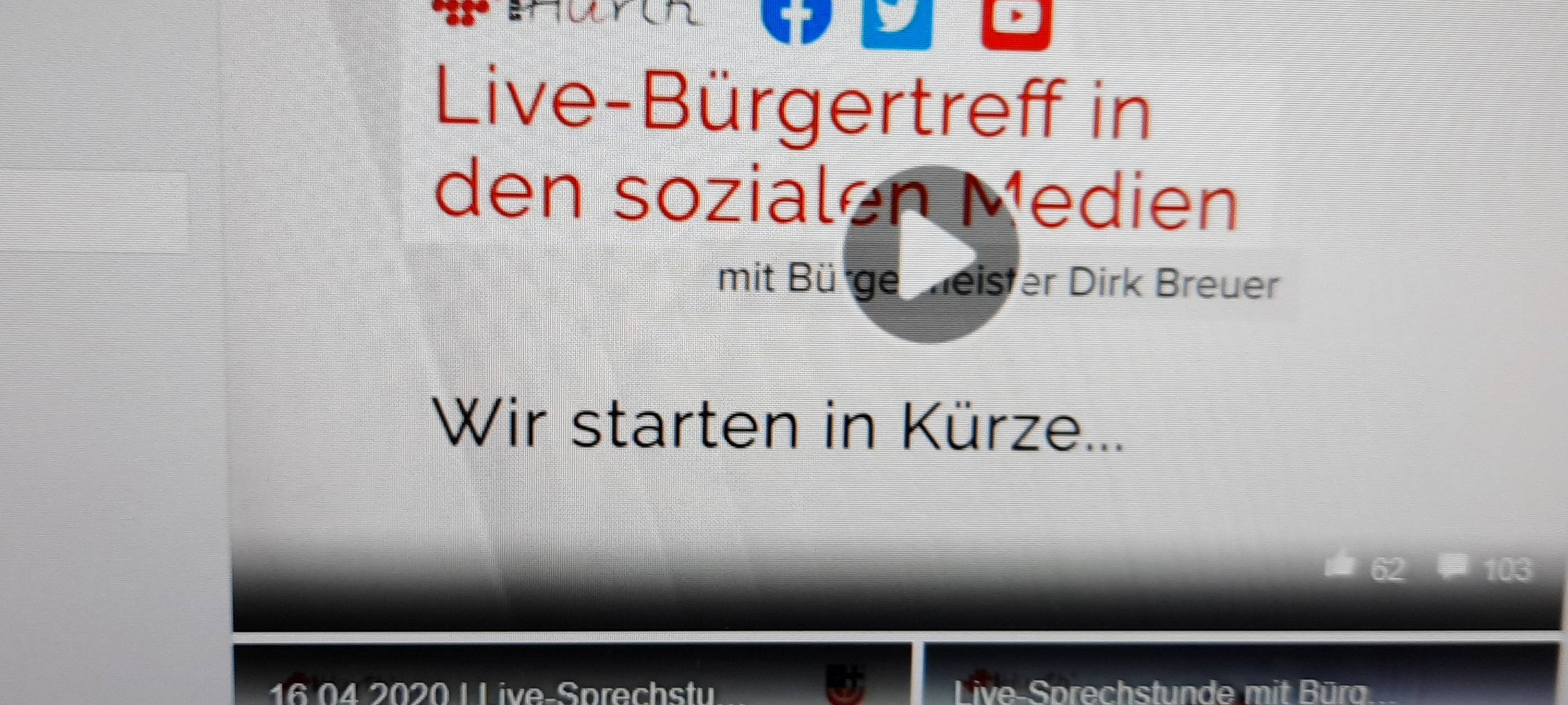 Hürth: Virtuelle Bürgersprechstunde mit Bürgermeister Breuer