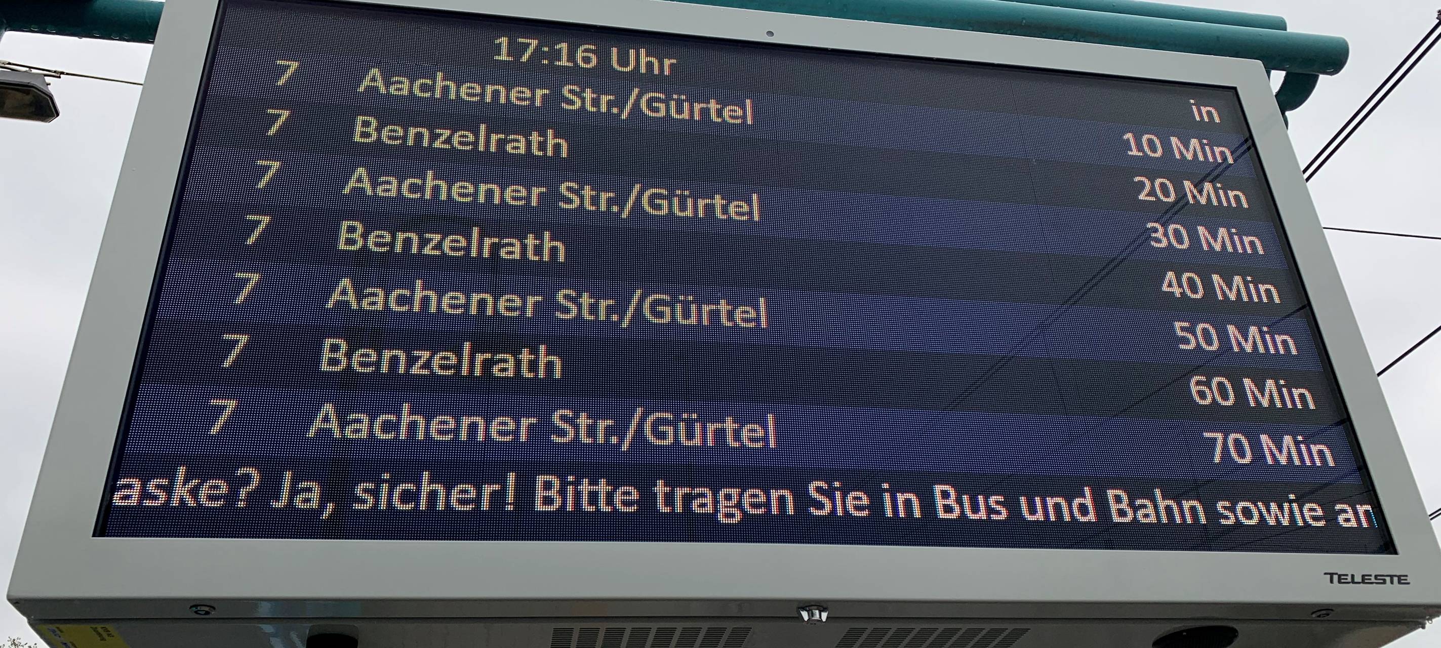 Köln: Neue Anzeigentafeln bei der KVB