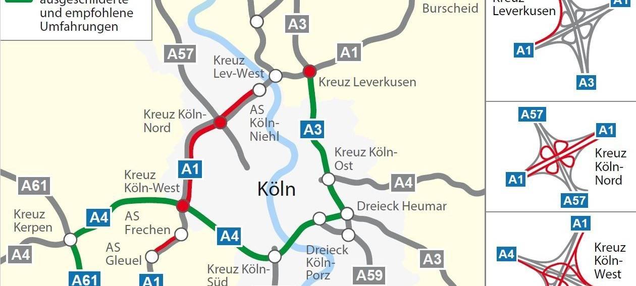 A1 über's Wochenende streckenweise voll gesperrt