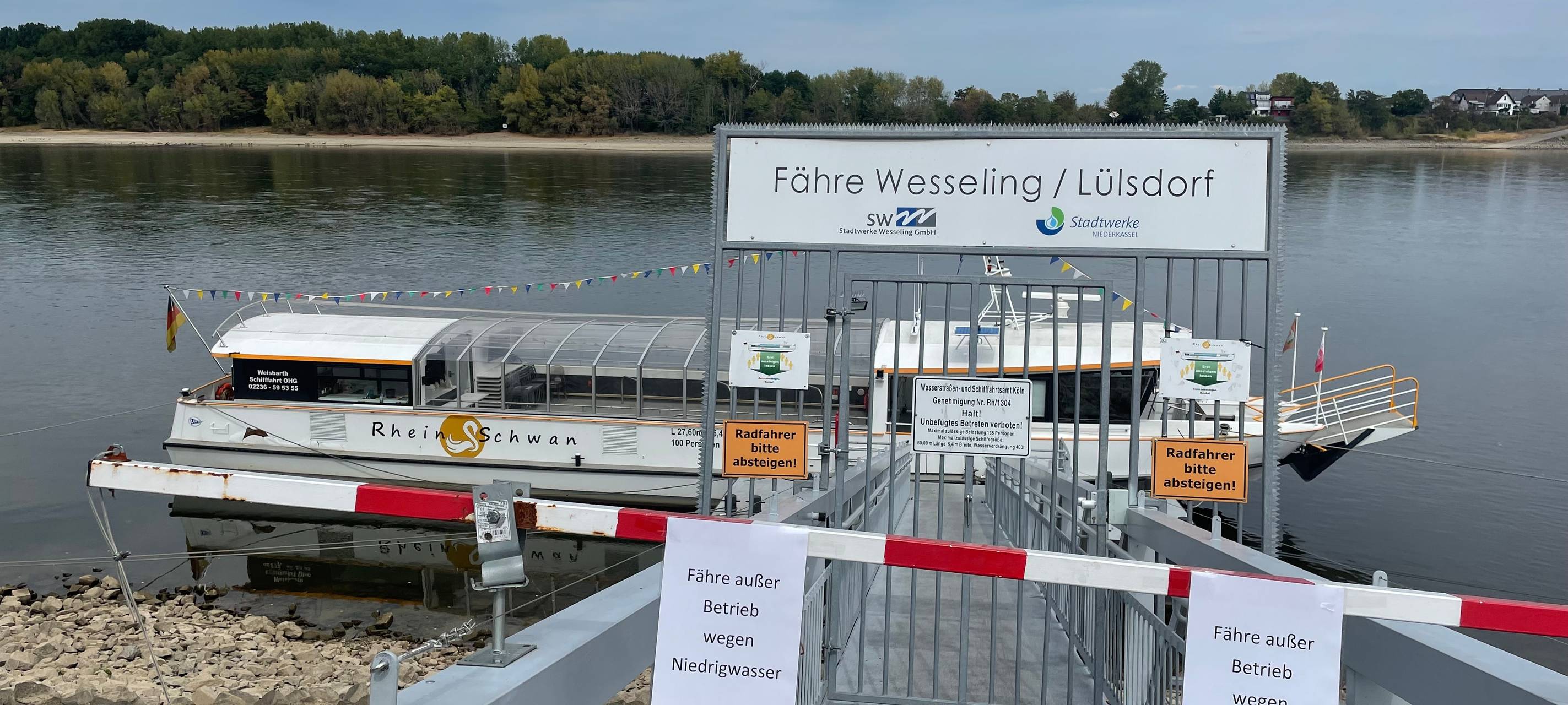 Wesseling: Sanddüne blockiert den Rheinschwan