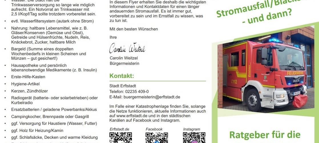 Erftstadt: Flyer für den Notfall