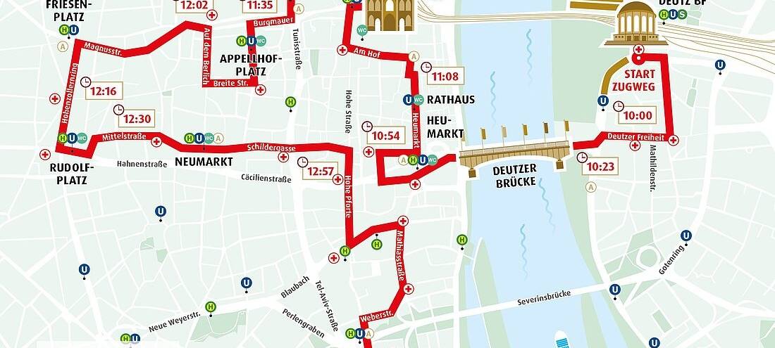 Köln: Rosenmontagszug über den Rhein