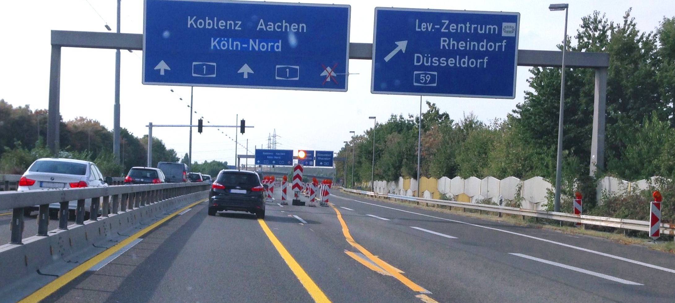 Köln: A1 in Richtung Koblenz am Wochenende gesperrt