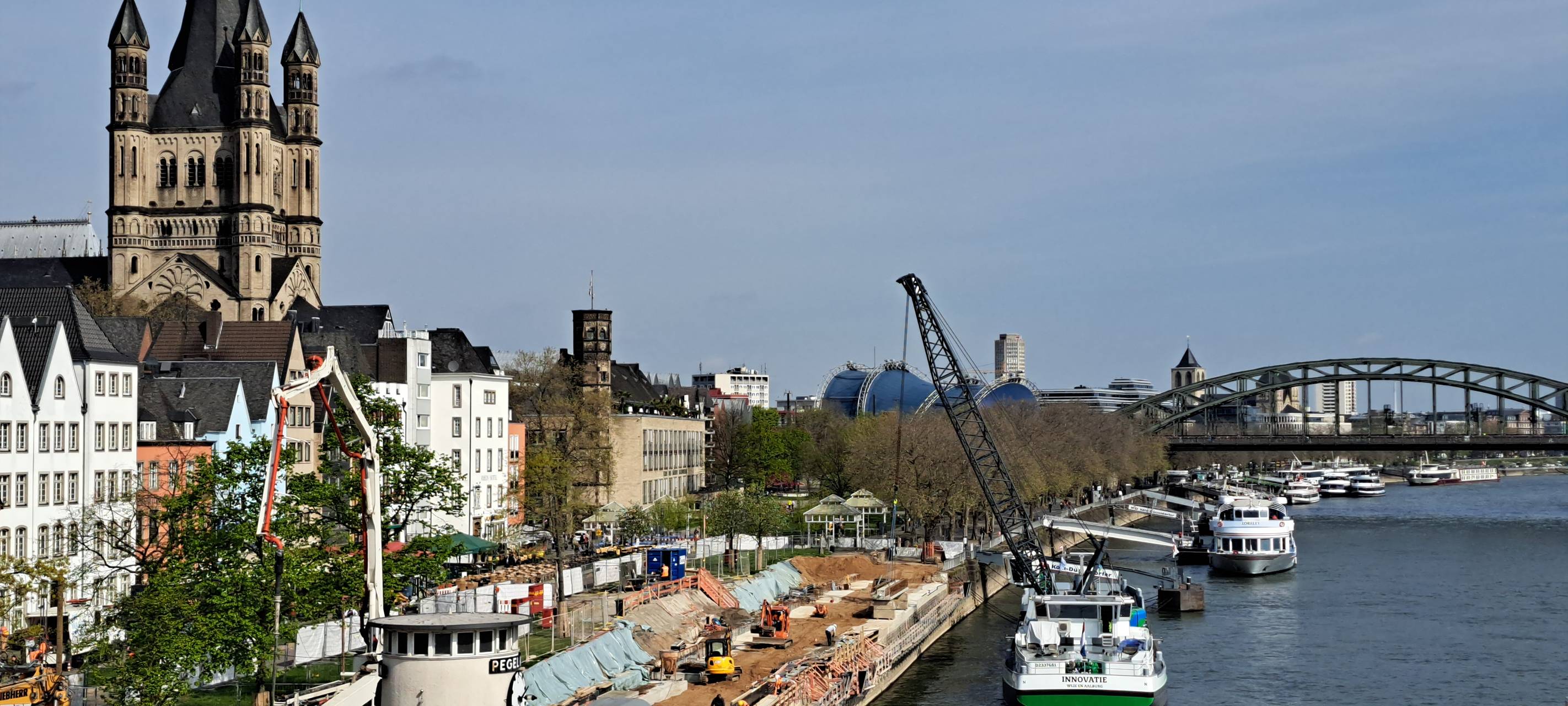 Köln: Tonnenweise Beton für neue Promenade