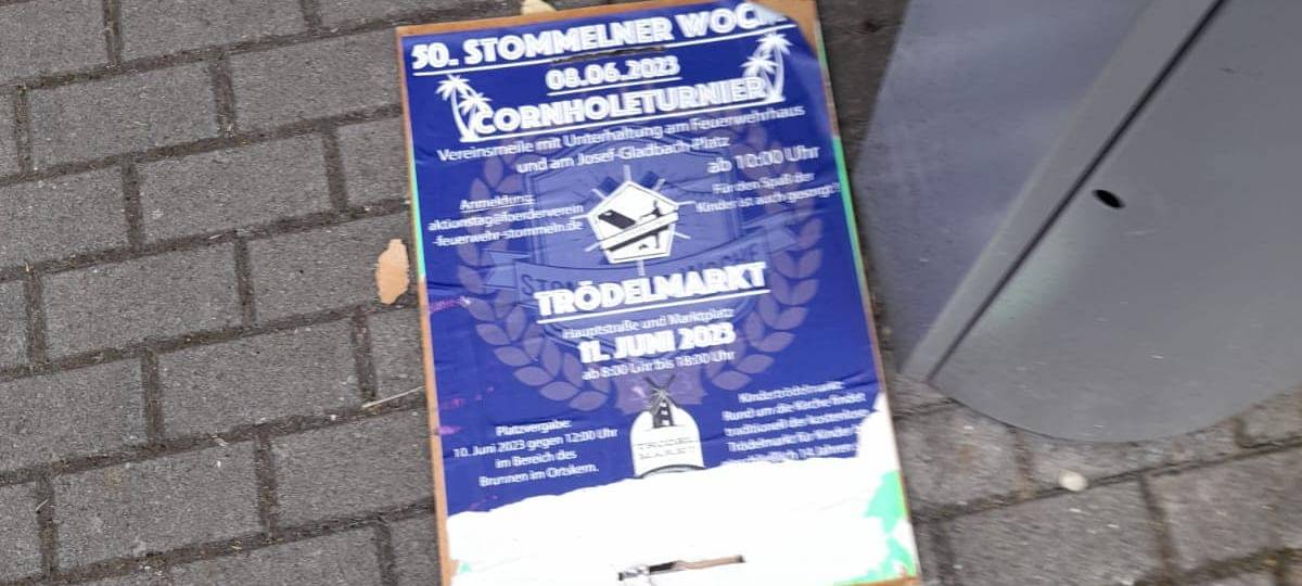 Pulheim: Plakate für Stommelner Woche zerstört