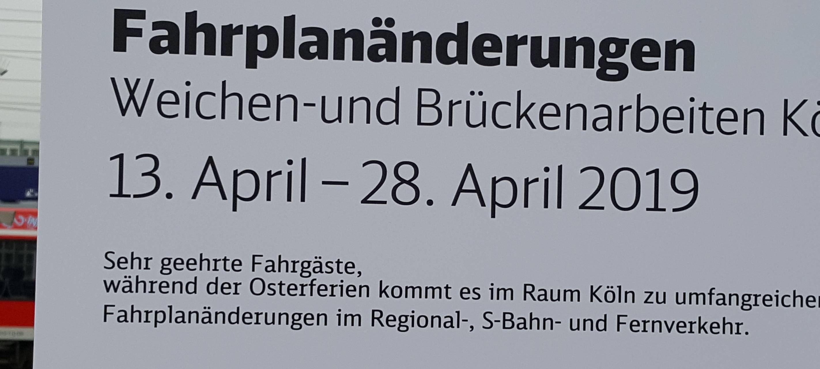 Behinderungen und Ausfälle im Bahnverkehr