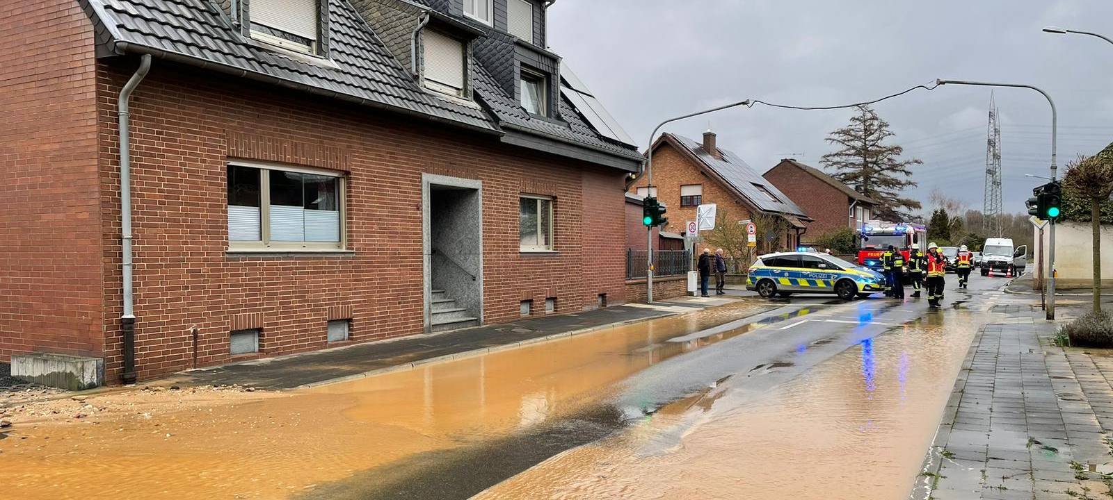 Bergheim: Glescher Straße überschwemmt