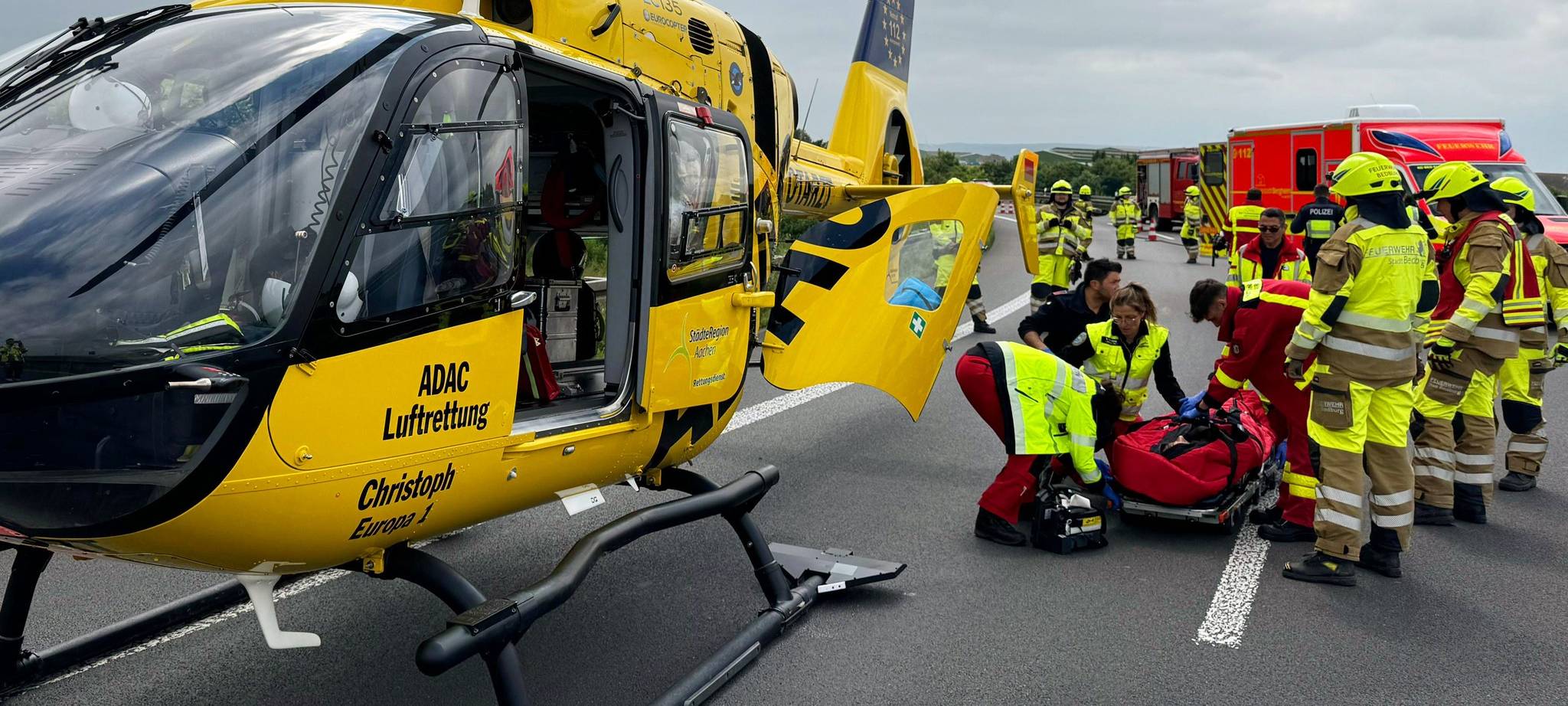Bedburg: Schwerer Motorradunfall auf A61