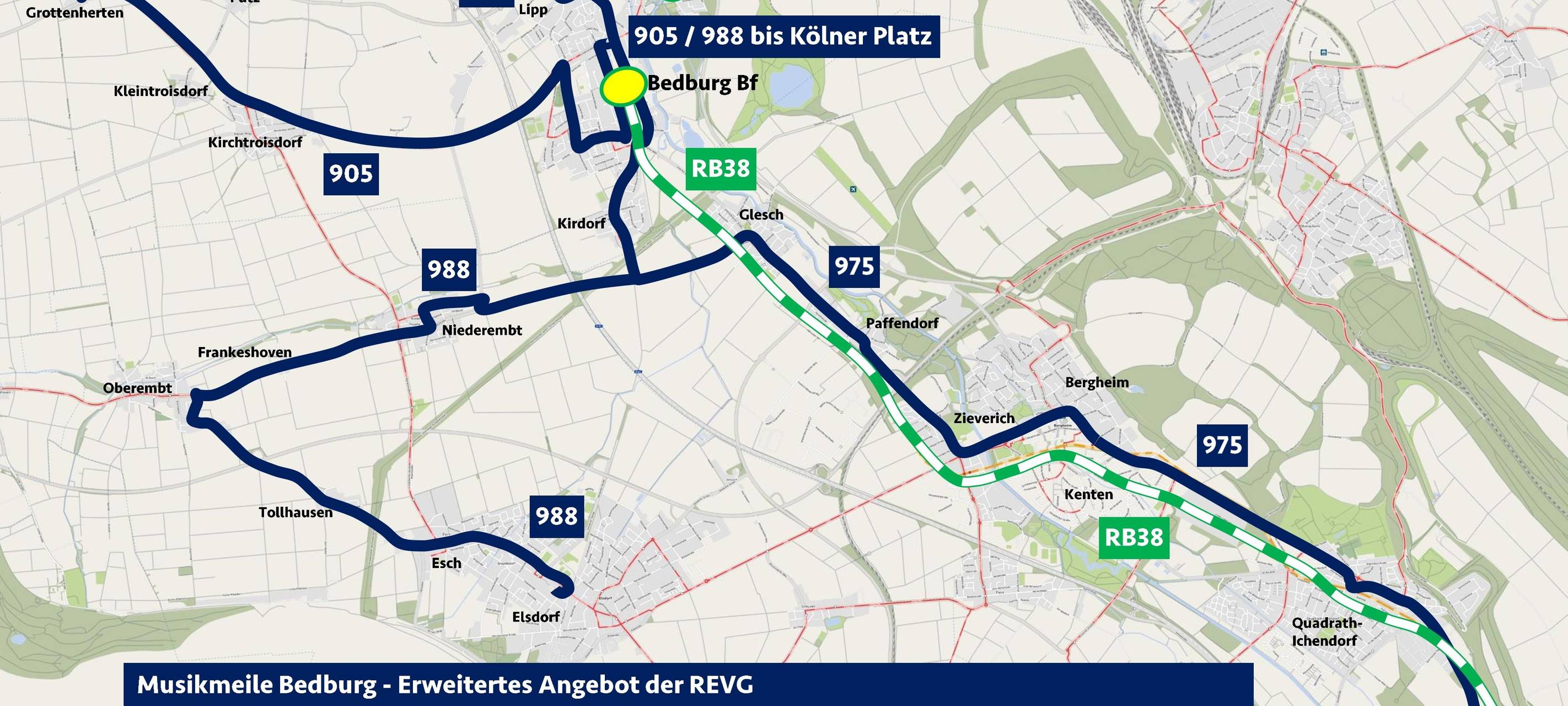 MusikMeile in Bedburg: Zusatzfahrten und Shuttlebusse