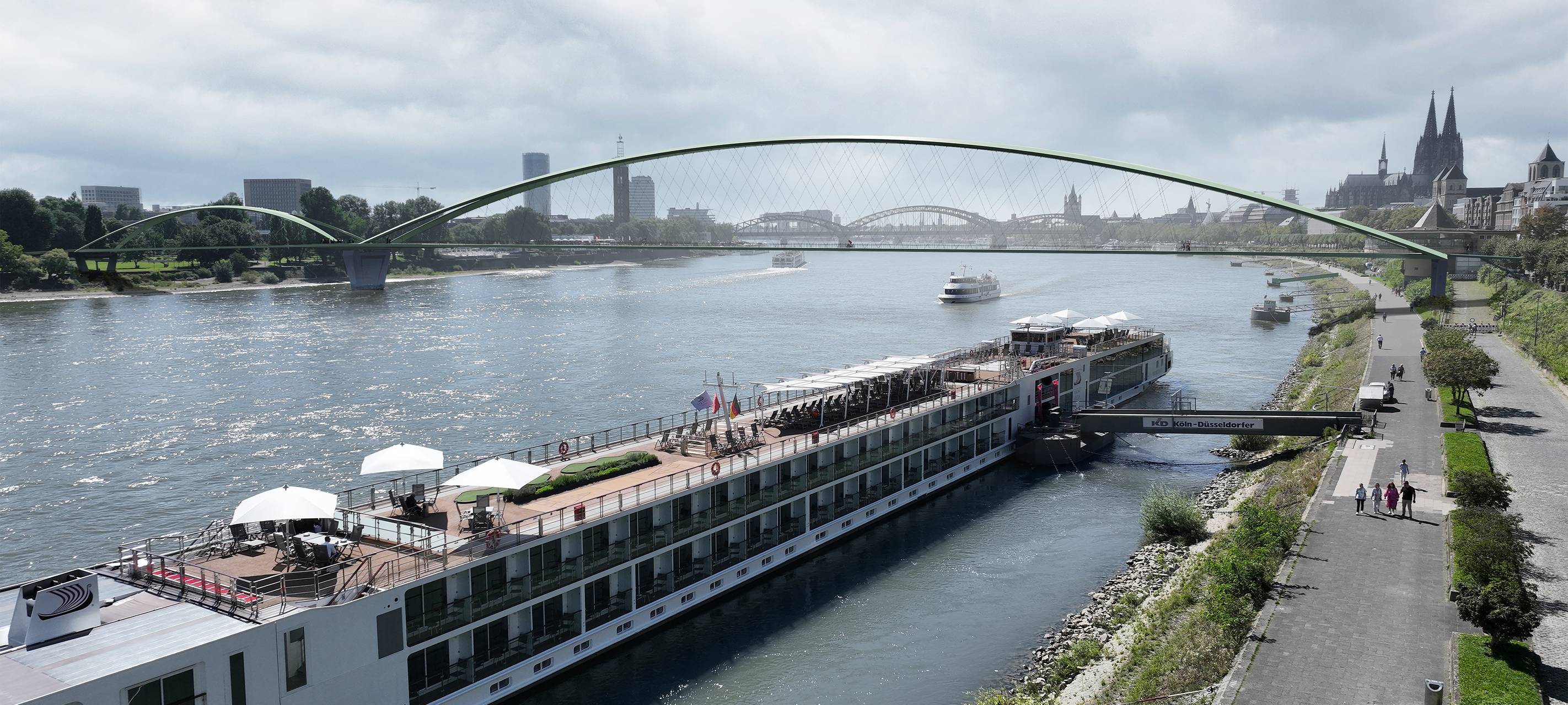 Grafik für die eine der zwei neuen Rheinbrücken in Köln