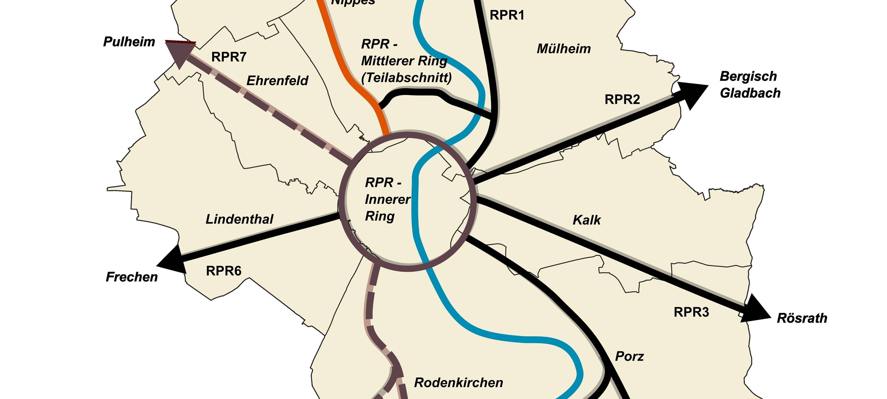 Fahrradrouten von Köln ins Umland