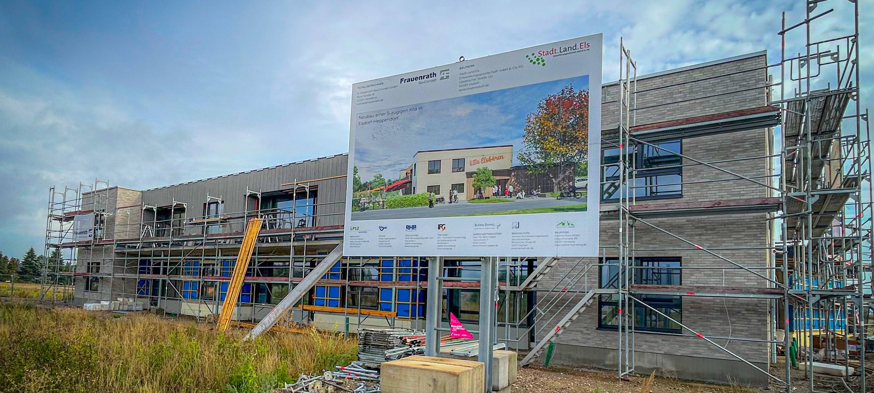 Neue Kita „Eisbären“ in Elsdorf-Heppendorf im Bau