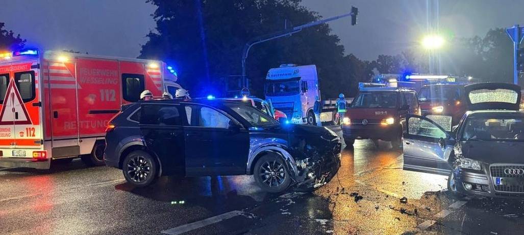 Unfall auf der Siebengebirgsstraße in Wesseling