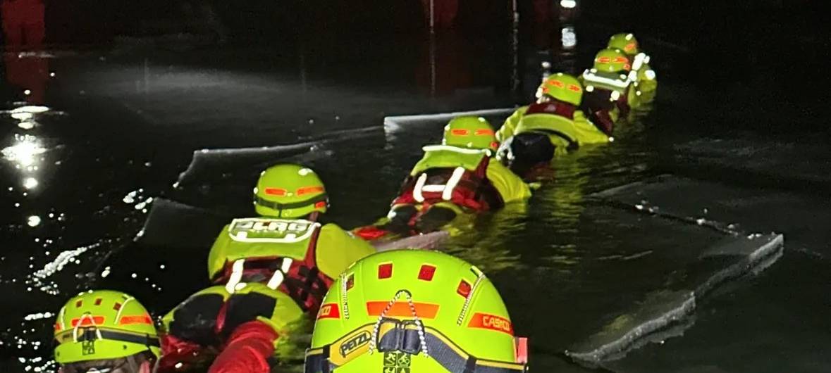 Eisrettungsübung in Bergheim
