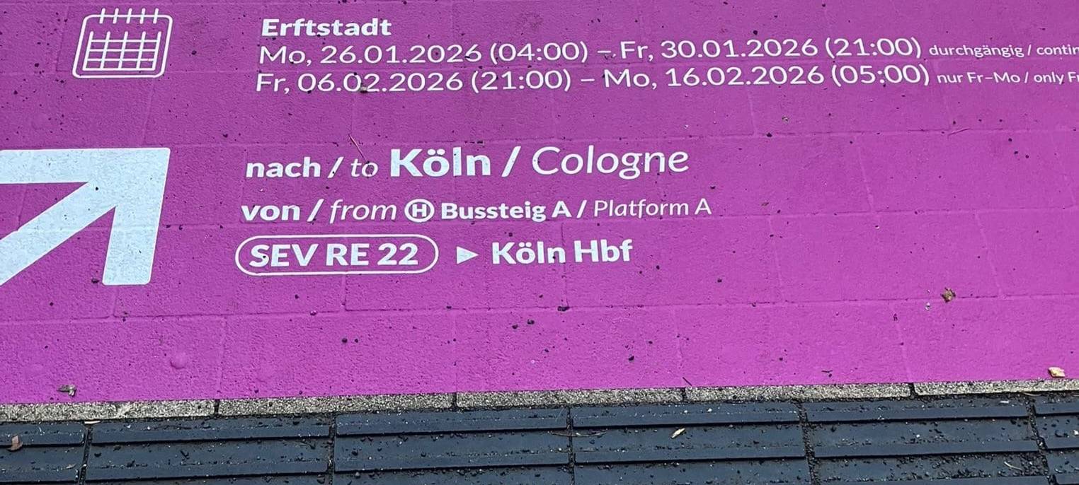 Arbeiten behindern Bahnverkehr zwischen Erftstadt und Köln
