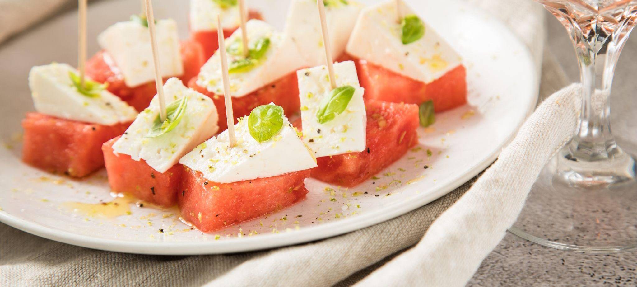 Wassermelonen-Feta-Spiesschen