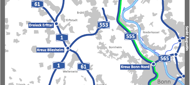 Rhein-Erft: Vollsperrung A1/A61 am Wochenende