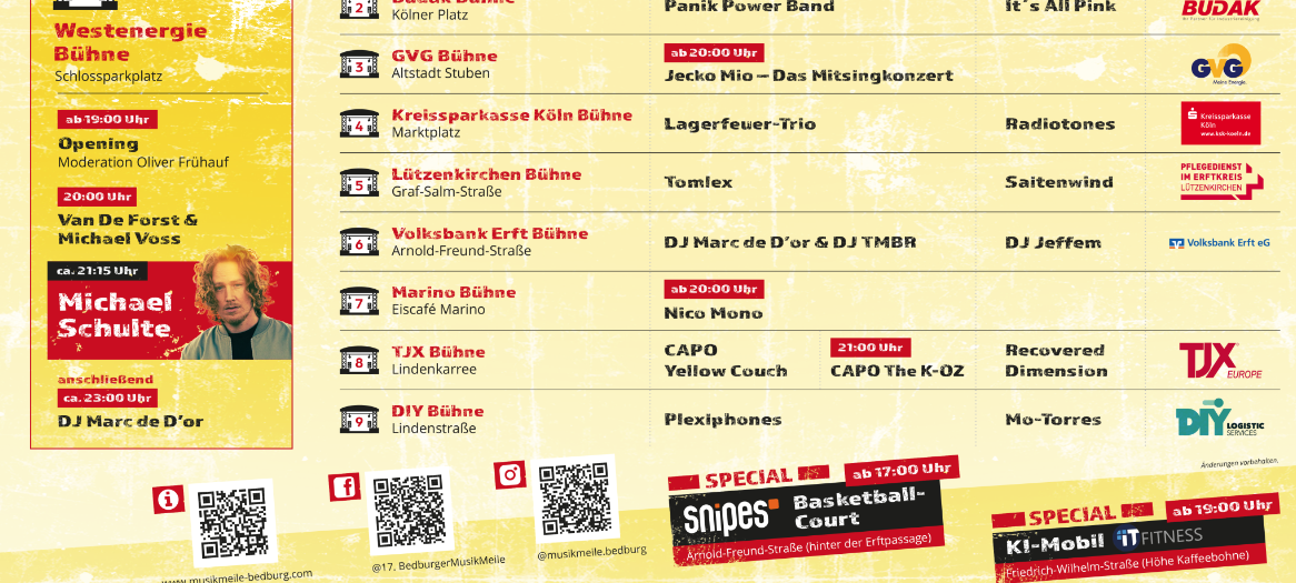 Musikmeile in Bedburg: 20 Bands und Familienprogramm